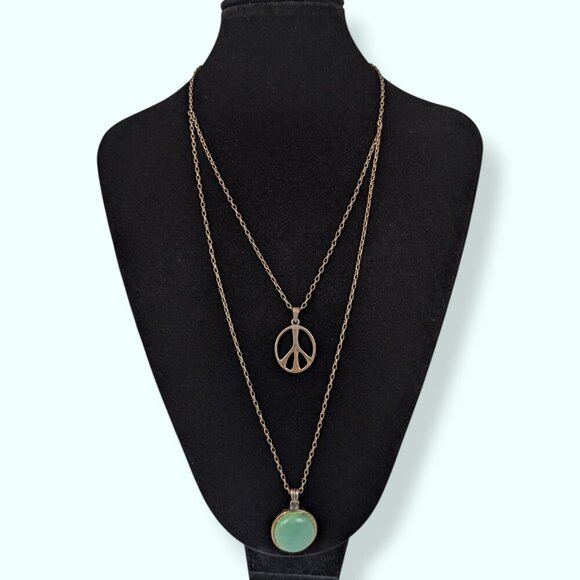 V. Y2K Lucky Brand 2-Strand Reversible Pendant Necklace - Picture 1 of 6